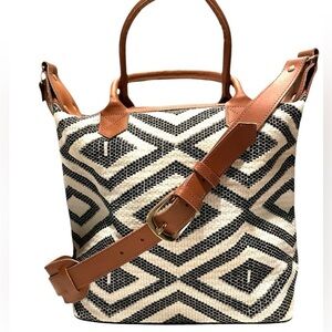 TRIBE ALIVE Beautiful Rugged Shopper Tote Bag w/luggage strap carryall